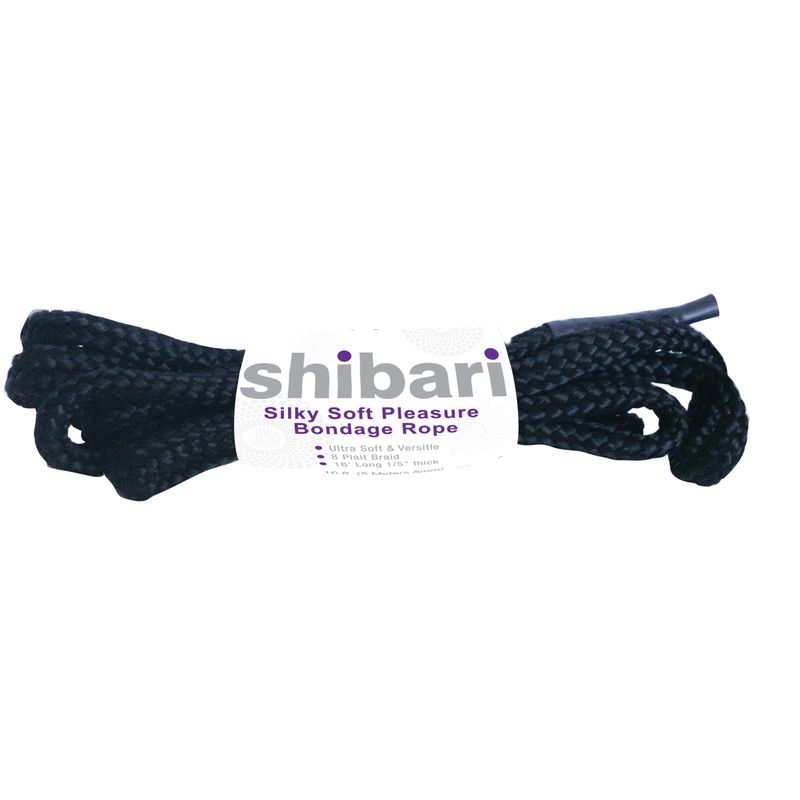 Shibari Rope Silky Soft Bondage 5m Black-SHIBROPE-SOFT5M-BLK
