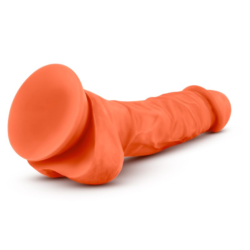 Neo Elite 7.5in Silicone Dual Density Cock with Balls Neon Orange-BL-82119