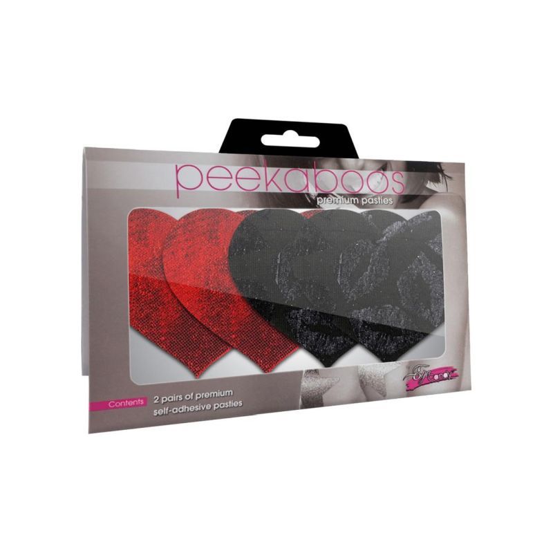 Stolen Kisses Hearts Pasties-PK-003H-RED/BLK