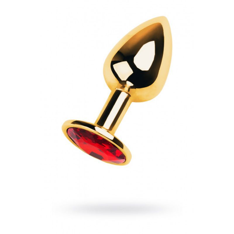 Gold Metal Anal Plug w Red Ruby Gem Small-717004-9