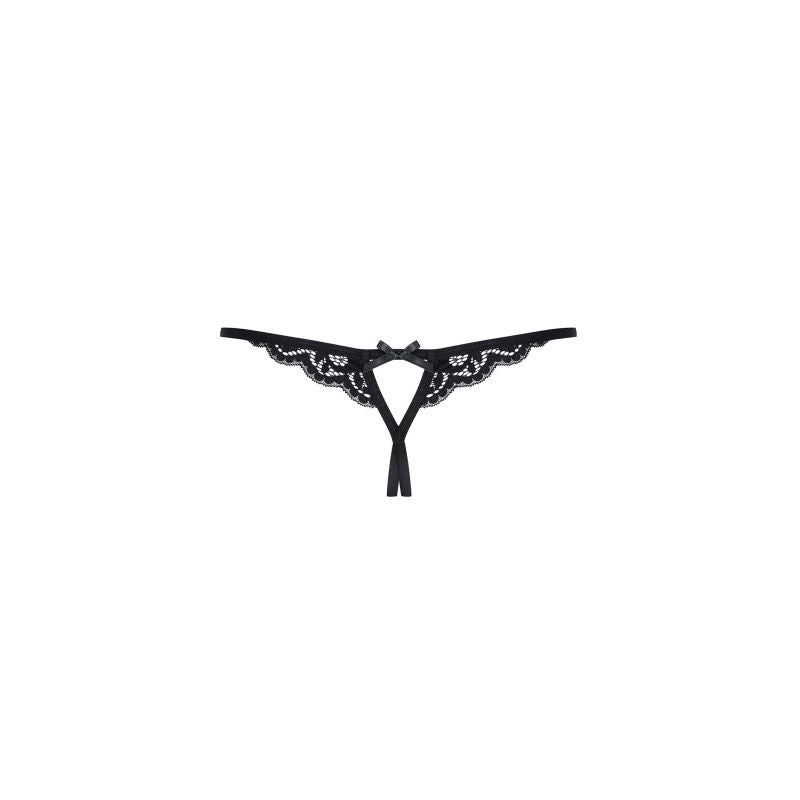 Crotchless Lace Thong 831 Black-7023-L/XL-BLK