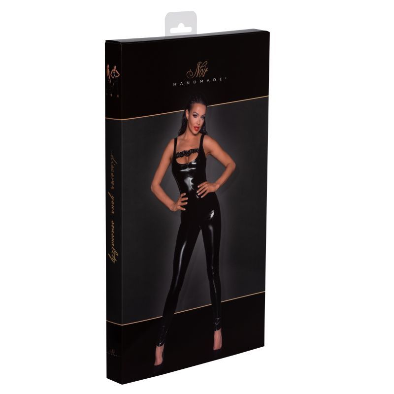 PVC Overall w 2 Way Zipper-F249-BLK-M
