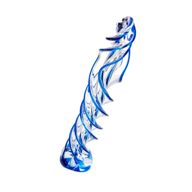 Sexus Glass Dildo Blue Helix 18.7cm-912002-BLU