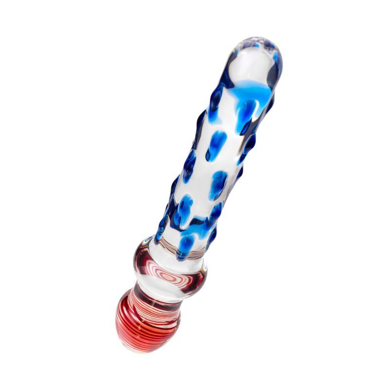 Sexus Glass Dildo Blue/Red 20 cm-912184-BLU