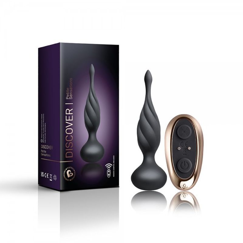 Petite Sensation Discover Butt Plug w Remote Black-10PSDCVBK