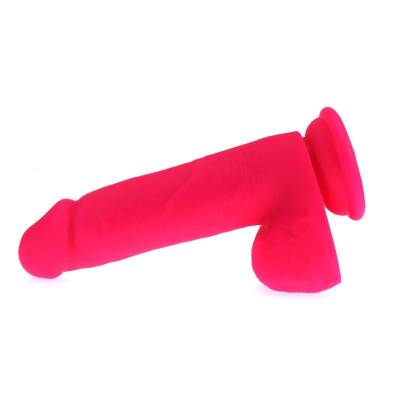 Thick Realistic Cock w Balls Pink-SILICONE-006-PNK