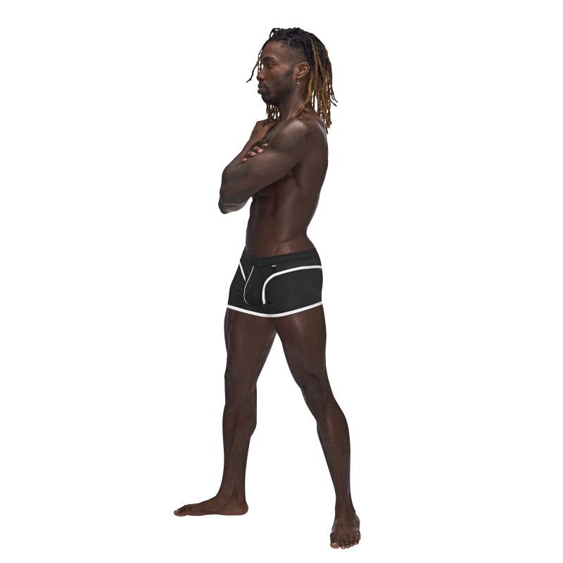 Male Power Sport Mesh Mini Short Black-142-273-BLK-XL