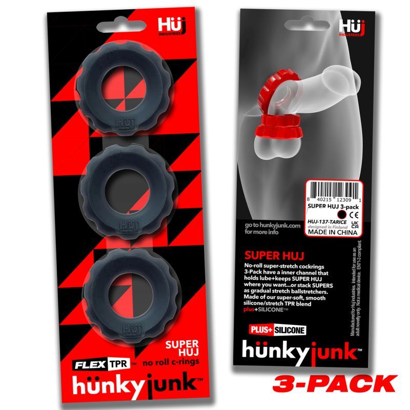 Super Hunkyjunk 3 Pc Cockrings Tar Ice-HUJ-137-TARICE