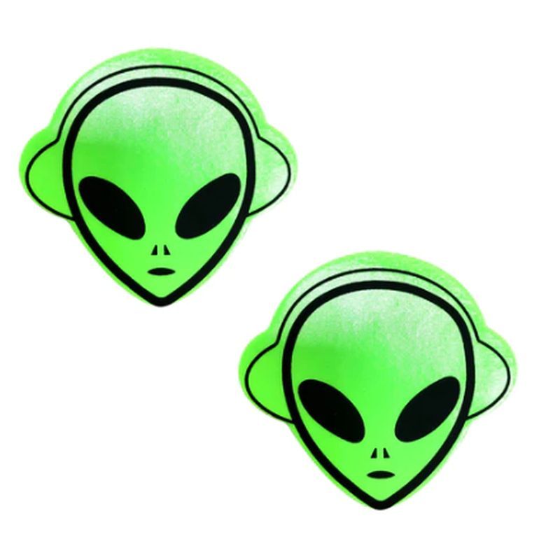 Neon Green Blacklight Alien Pasties-AFR-ALI-NS