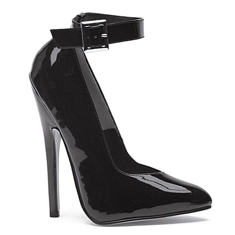 Fetish Pump w Ankle Strap Black 6in-8261-BLK-7