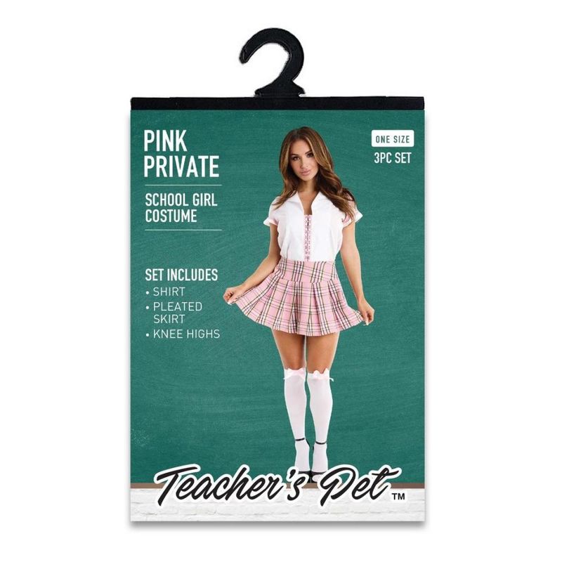 3 Pc Pink Private Schoolgirl Costume-TP-521