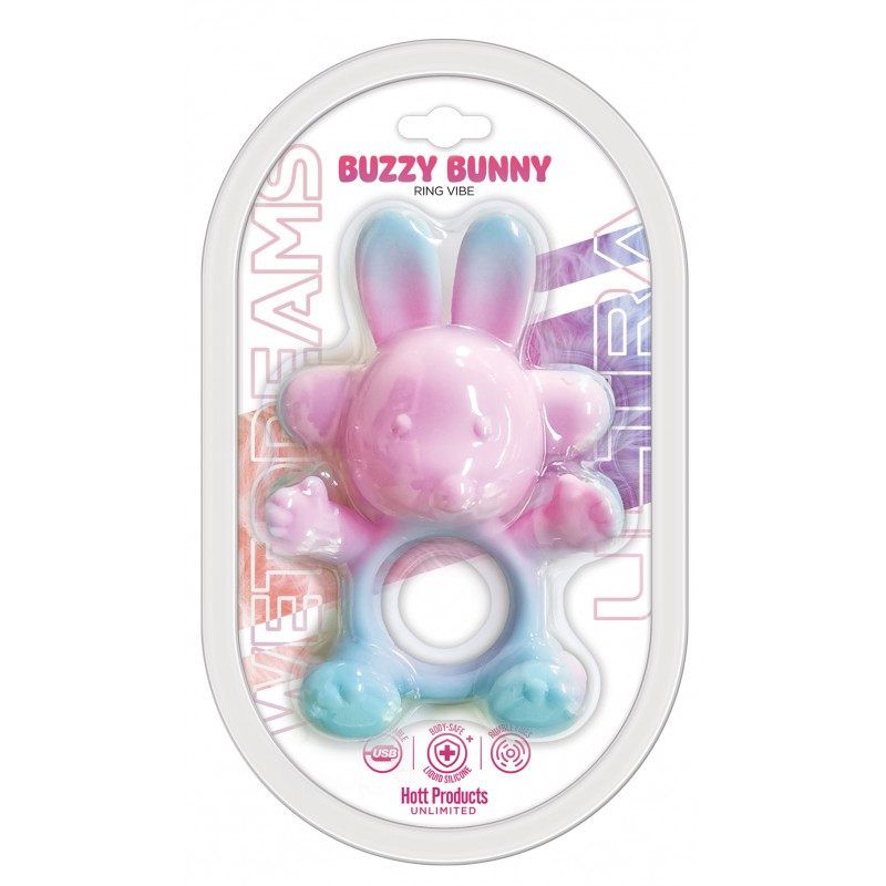Wet Dreams Ultra 20 Mode USB Silicone Buzzy Bunny Cock Ring-HP-3740