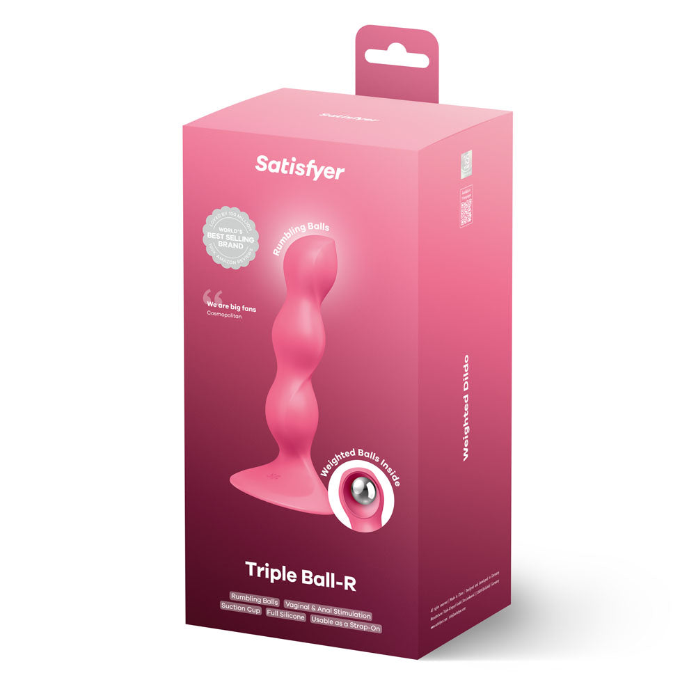 Satisfyer Triple Ball-R - Red - Red Beaded Anal Plug-4048666