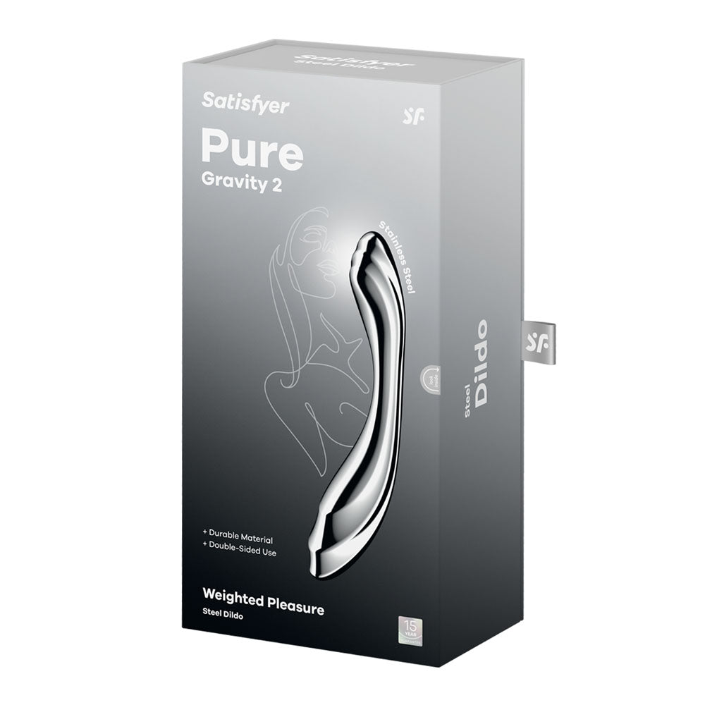 Satisfyer Pure Gravity 2 - Chrome Steel 21 cm Dildo-4067001
