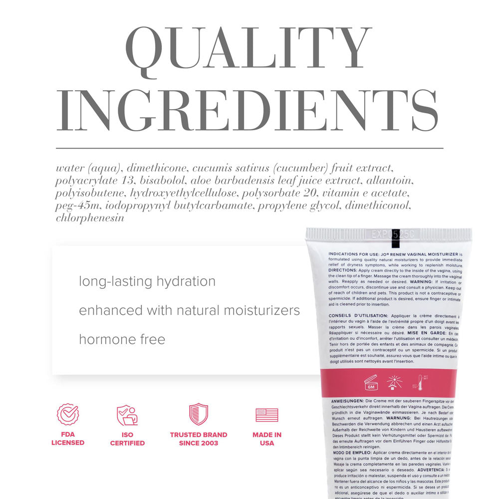 JO Vaginal Moisturiser - 120ml - Vaginal Dryness Moisturiser - 120 ml Tube - 44073