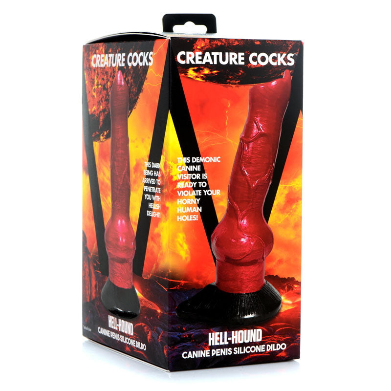 Creature Cocks Hell-Hound Canine Penis Silicone Dildo - Red 19 cm Canine Dildo-AG874