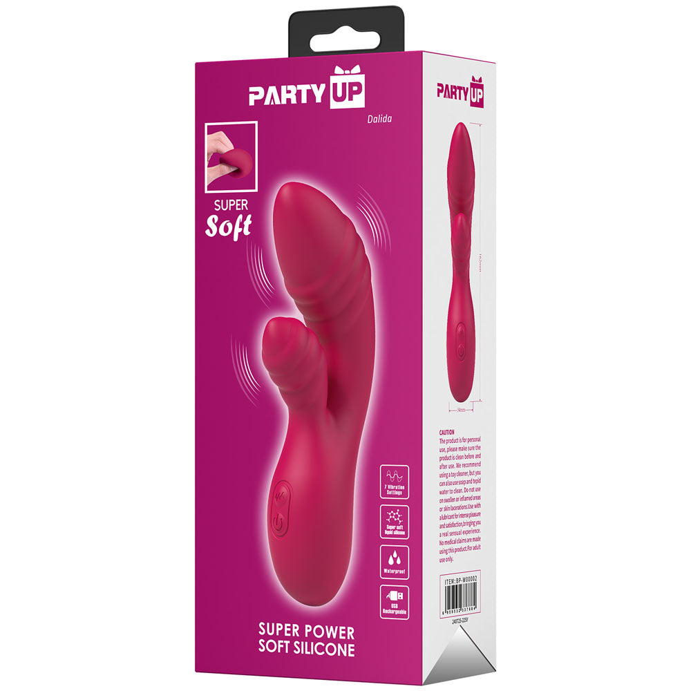 Party Up DALIDA - Pink - Pink 16.2 cm USB Rechargeable Rabbit Vibrator-BP-W00002
