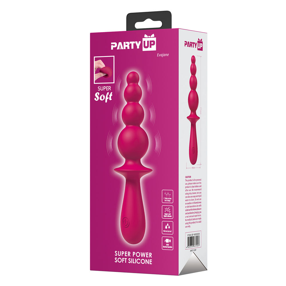 Party Up EVAJANE - Pink - Pink 17.1 cm USB Rechargeable Beaded Vibrator-BP-W00004