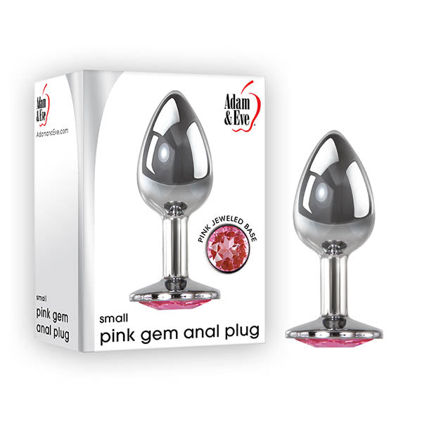 Adam & Eve Pink Gem Anal Plug - Small - Silver Small 7.1 cm Metal Butt Plug with Pink Gem-C656 6258