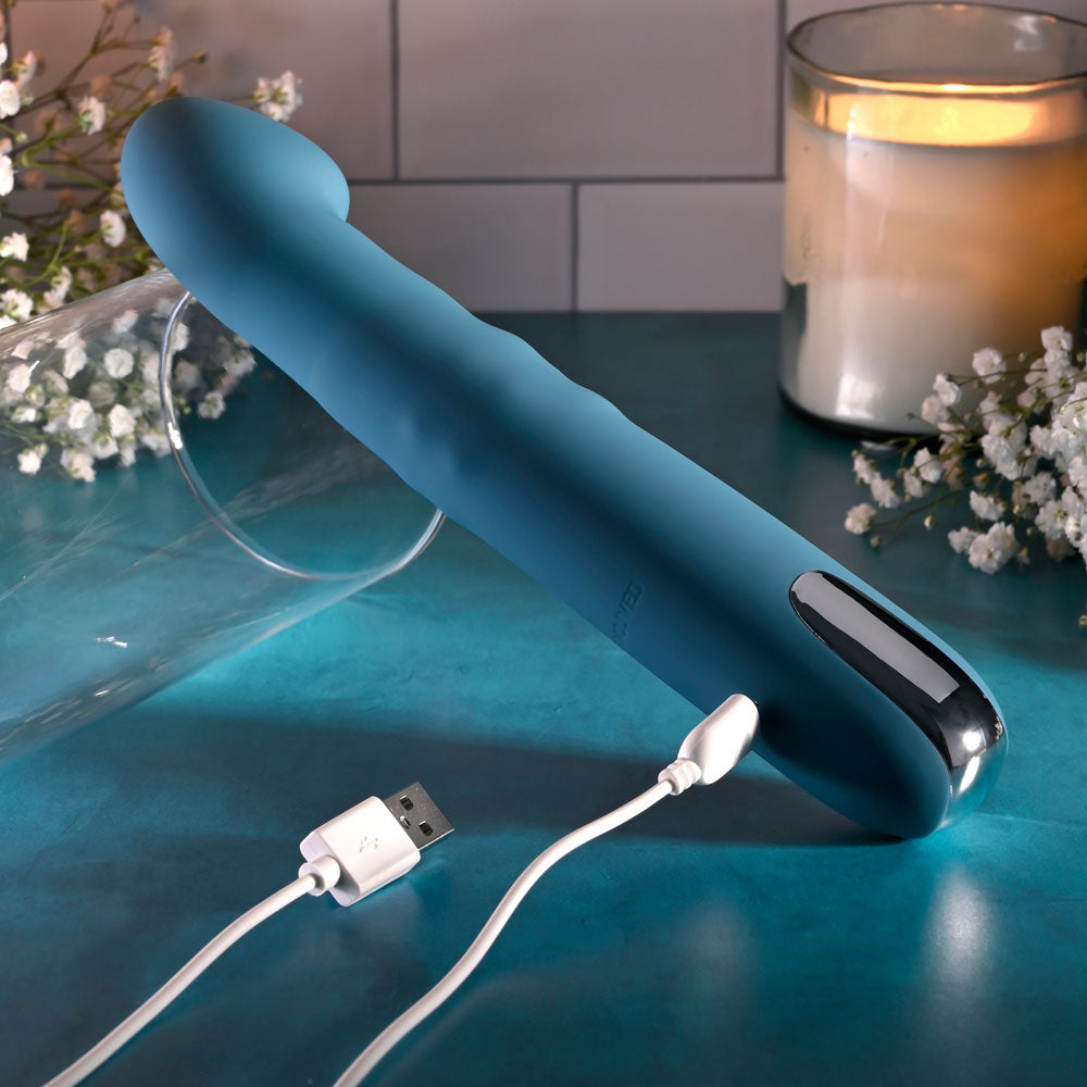 Evolved QUEEN OF ALL TRADES - Blue 22.6 cm USB Rechargeable Thrusting & Rotating Vibrator-EN-RS-6305-2