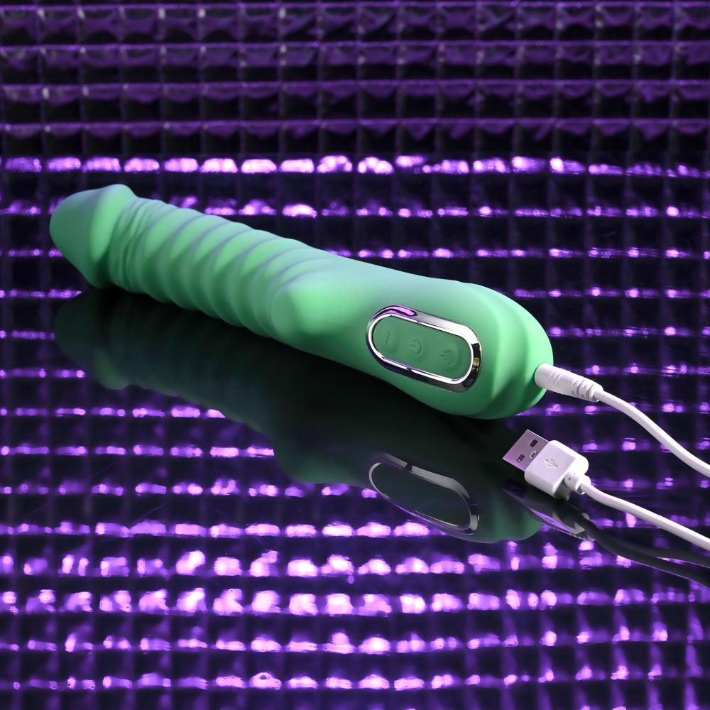 Evolved FULL THROTTLE - Mint Green 24.1 cm USB Rechargeable Vibrator-EN-RS-6909-2