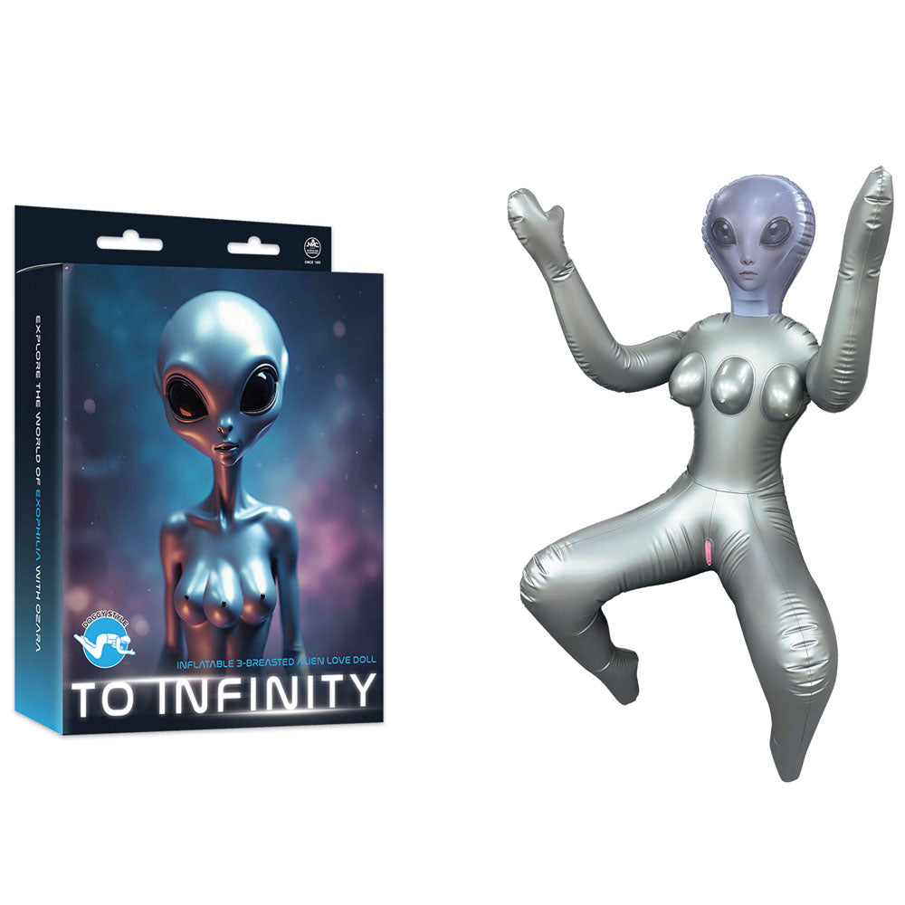 To Infinity - Silver Inflatable Squatting Alien Love Doll-FDDR040SFA-209