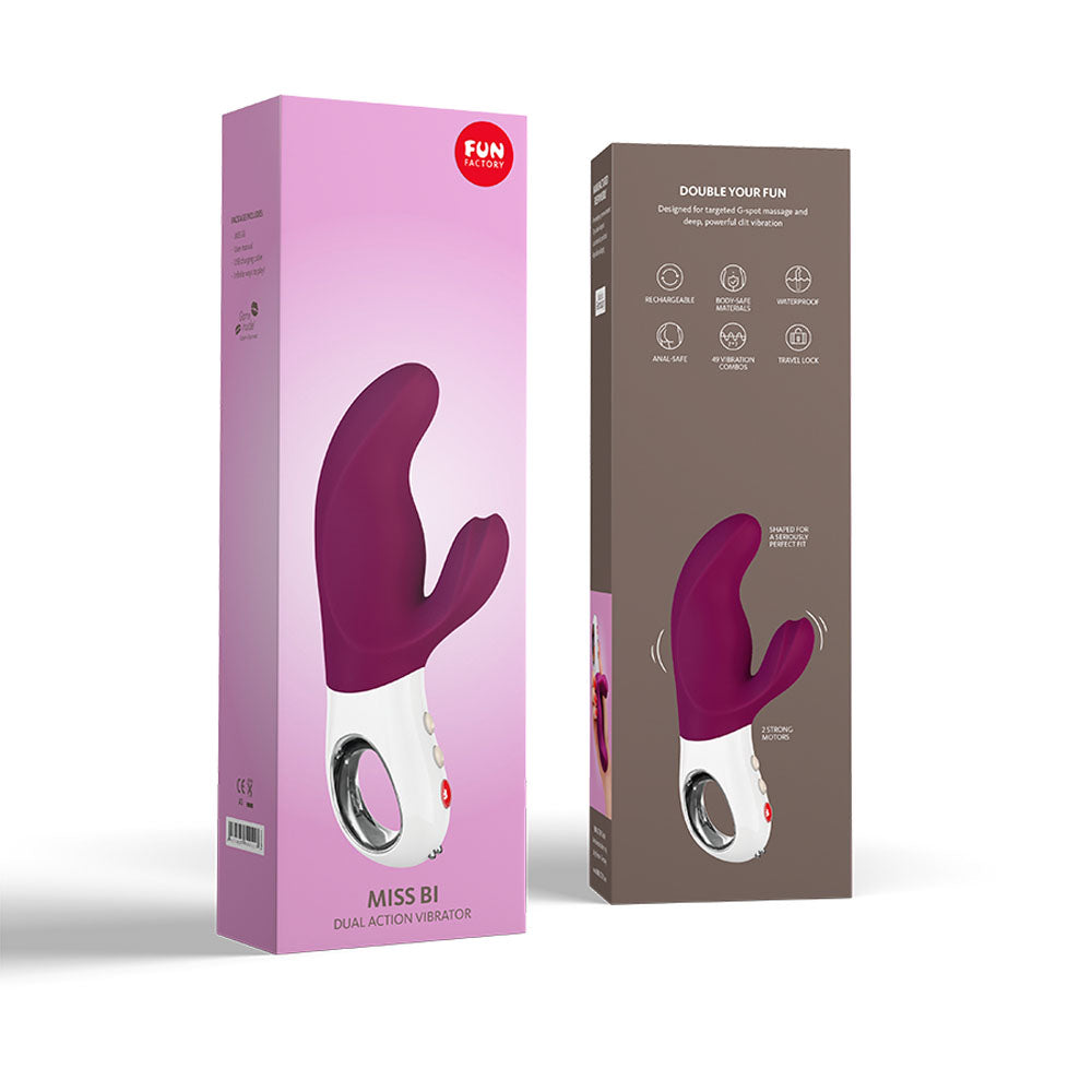 Fun Factory MISS BI grape - Grape 17 cm USB Rechargeable Rabbit Vibrator-FF000875VI01
