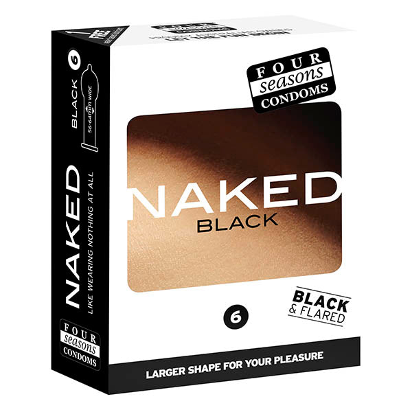 Four Seasons Naked Black - Ultra Thin Black Condoms - 6 Pack-FOR138