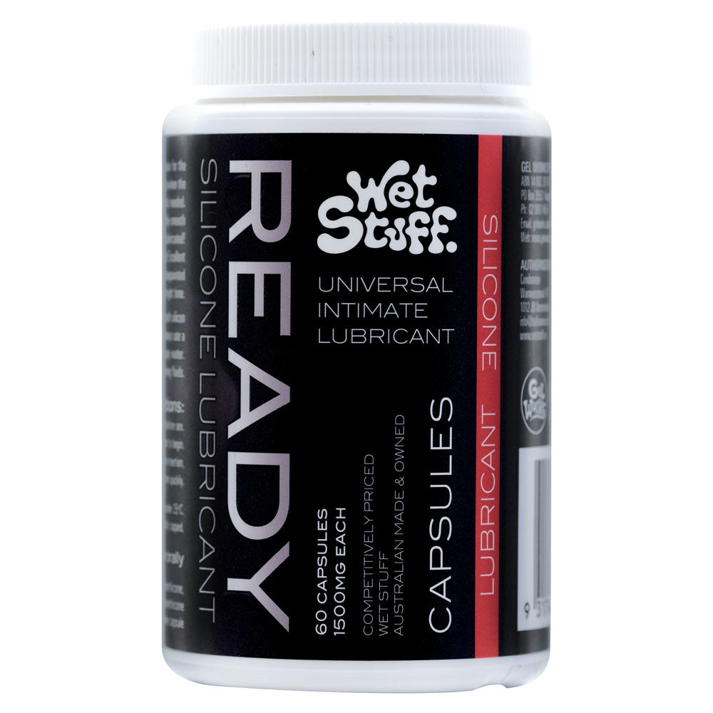 Wet Stuff Ready Caps - Silicone Lubricant Capsules - Jar of 60-GW50103