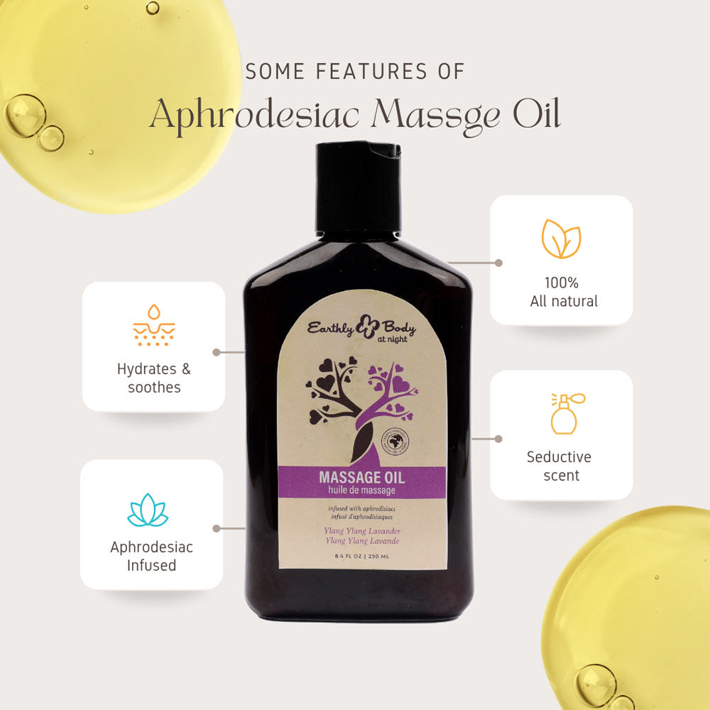 EB Hemp Seed Massage Oil YLANG YLANG LAVENDER - 250 ml - Ylang Ylang & Sandalwood Scented Massage Oil - 250 ml Bottle-HSBNMAS834