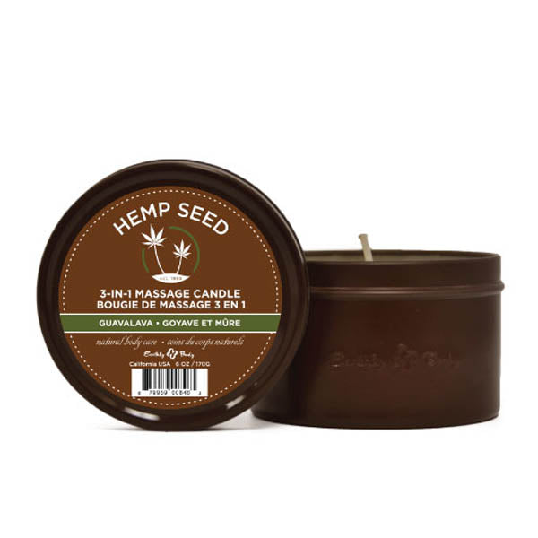 Hemp Seed 3-In-1 Massage Candle - Guavalava (Guava & Blackberry) - 170 g-HSC068