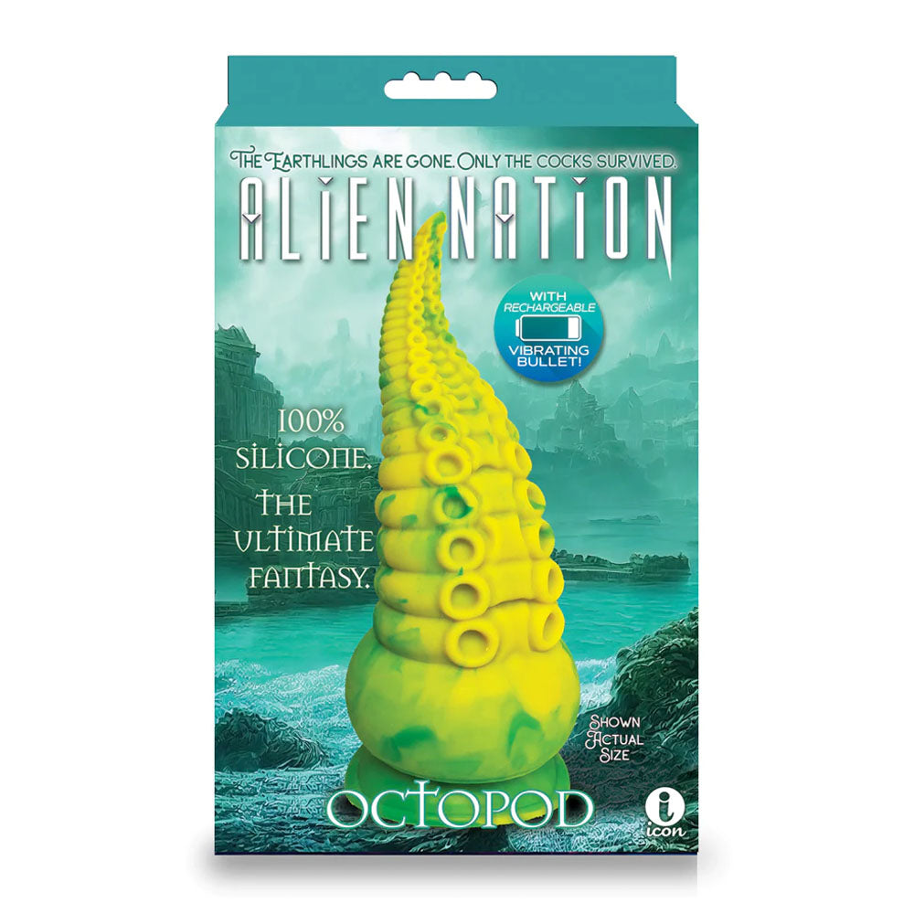 Alien Nation - Octopod - Yellow/Green 22.9 cm USB Rechargeable Vibrating Fantasy Dong