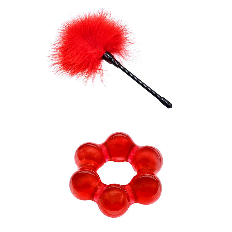 Adam & Eve SENSUAL SCARLET NIGHTS - Black/Red Couples Bondage Kit - Set of 10 Pieces-J535 6000