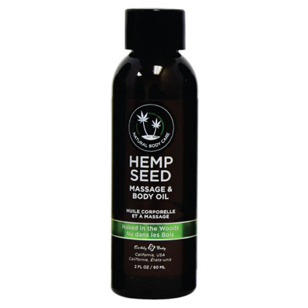 Hemp Seed Massage & Body Oil - Naked In The Woods (White Tea & Ginger) Scented - 59 ml Bottle-MAS222
