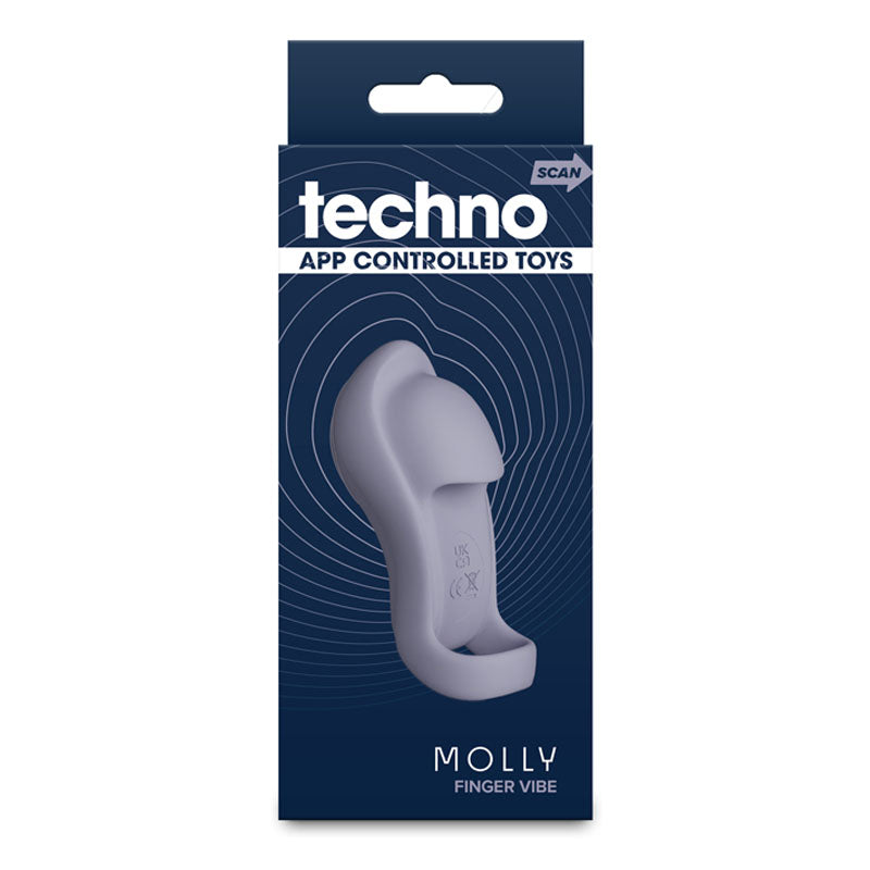 Techno - Molly - Grey USB Rechargeable Finger Stimulator with App Control-NSN-0287-79