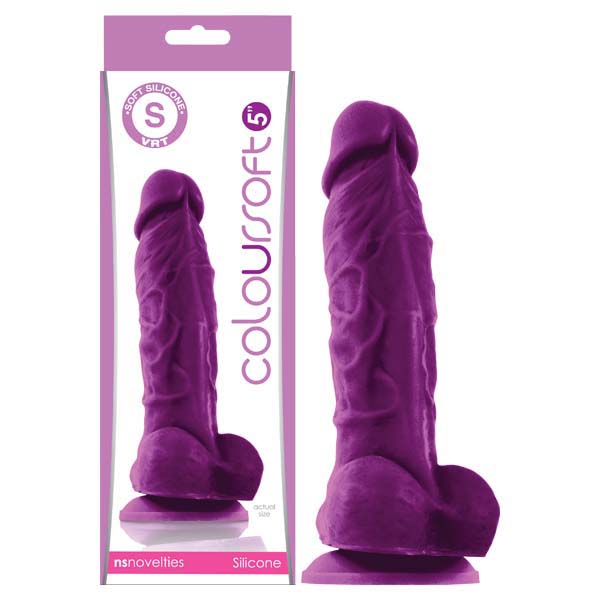 ColourSoft - 5 Soft Dildo - Purple 12.7 cm (5) Dong - NSN-0410-25