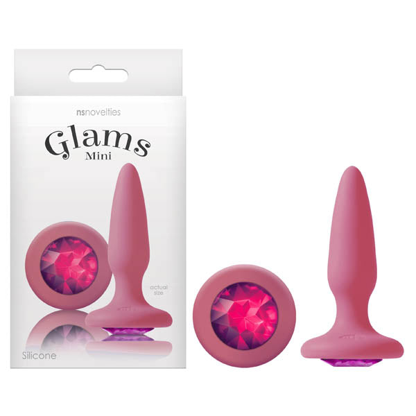 Glams Mini - Pink 8.4 cm (3.3) Butt Plug with Sparkling Gem-NSN-0510-74