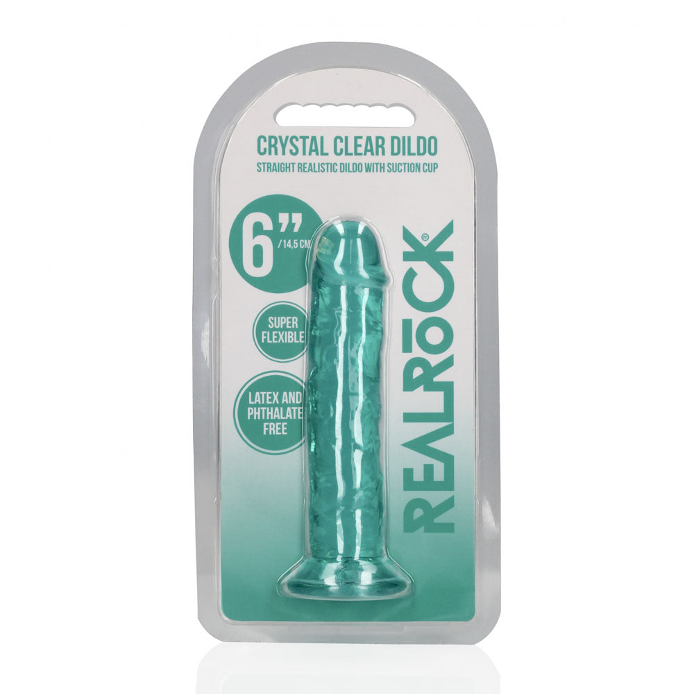 REALROCK 15.5 cm Straight Dildo - Turquoise - Turquoise 15.5 cm (6) Dong - REA150TUR