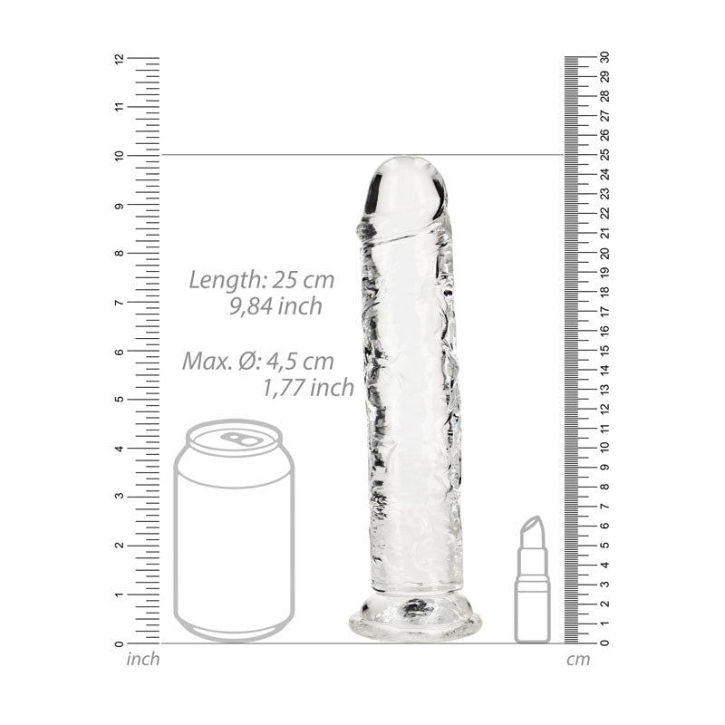 REALROCK 25 cm Straight Dildo - Clear (10'') Dong