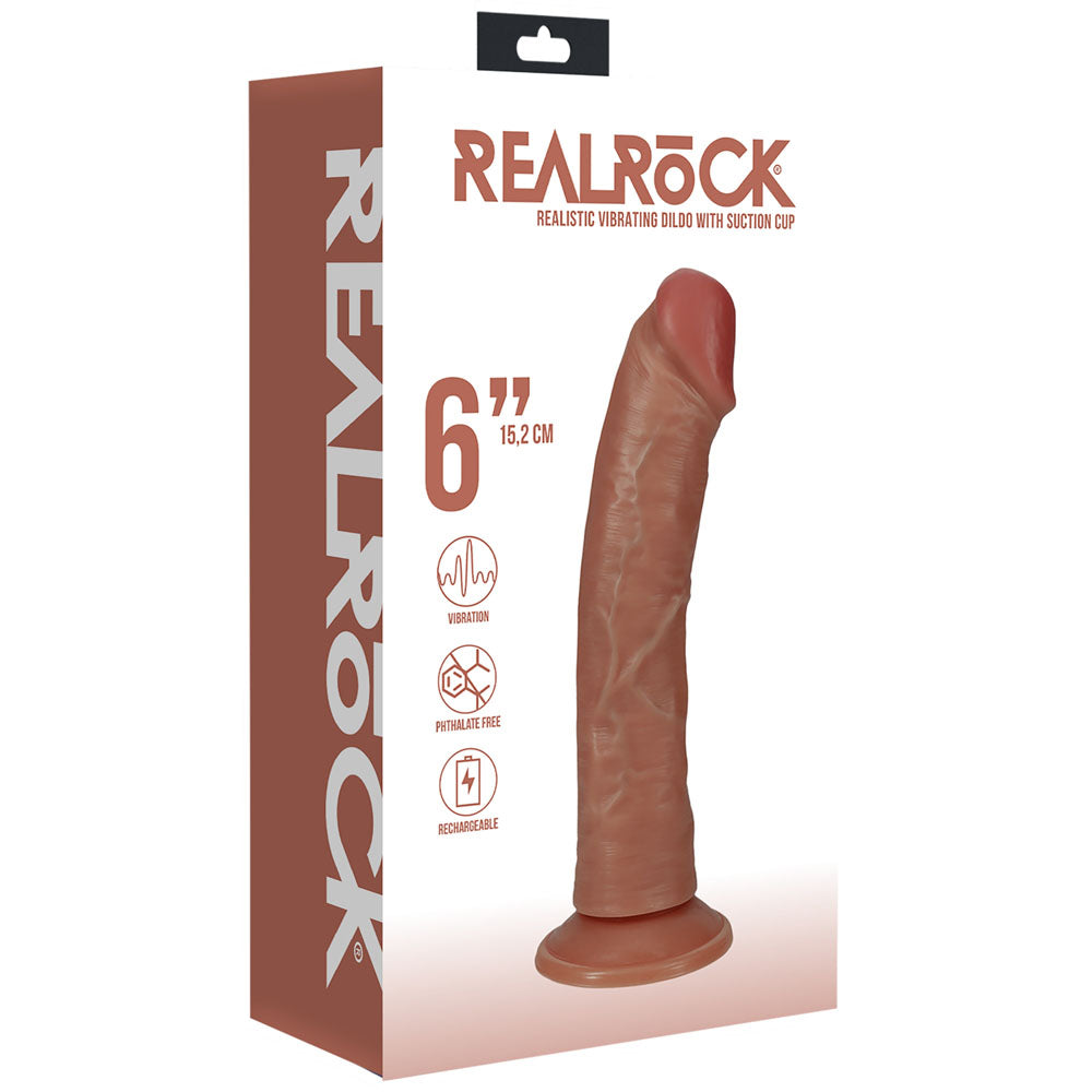 REALROCK 15cm Vibrating Cock - Tan (6'') Dildo