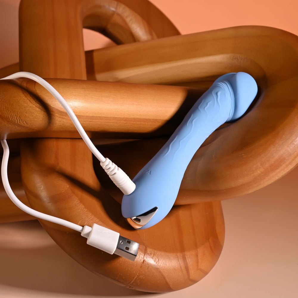 Selopa DAINTY DICK - Baby Blue 11.9 cm USB Rechargeable Mini Vibrator-SL-RS-6862-2