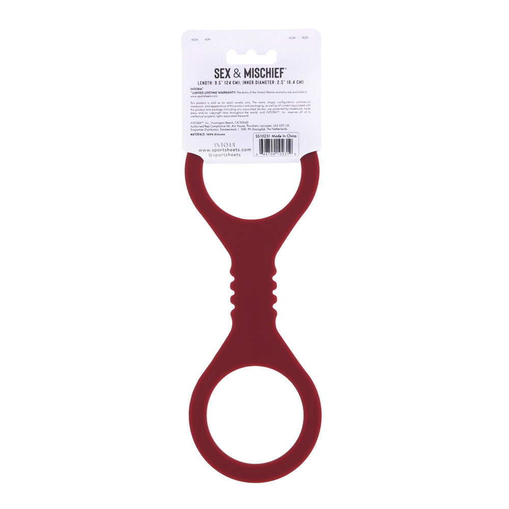 Sex & Mischief Enchanted Small Silicone Cuffs - Burgundy Small Restraints-SS10231
