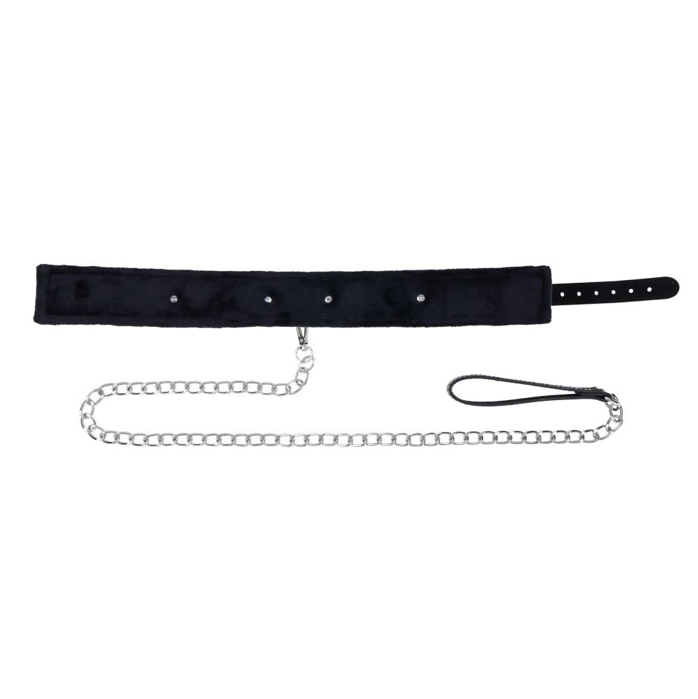 S&M Shadow Collar and Leash - Black Neck Restraint and Leash - SS10301
