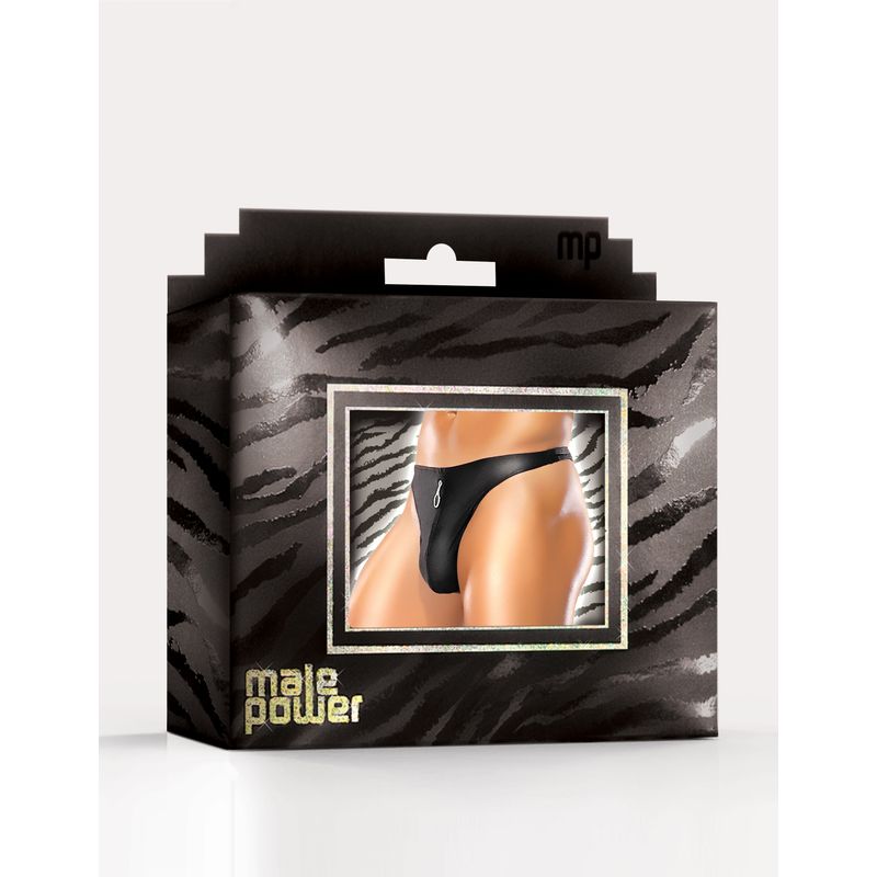 Male Power Zipper Thong Black-PAK-818-S/M-BLK