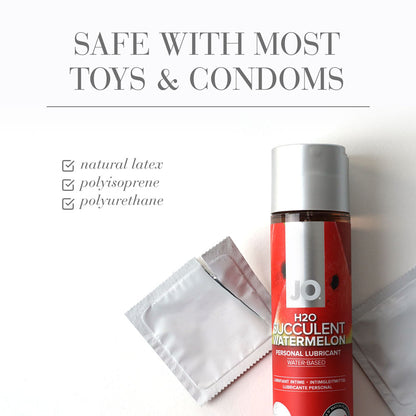 JO H2O Succulent Watermelon Lube - 30 mL - Watermelon Flavoured Water Based Lubricant - 30 ml Bottle-10119