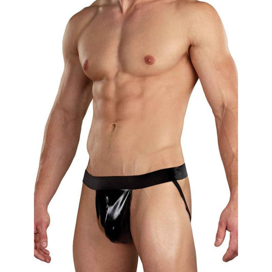 Male Power Jock Wet Look-390-003-L/XL-BLK