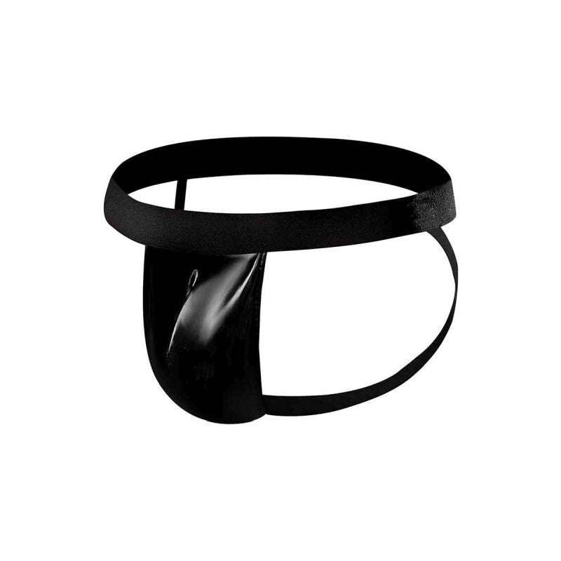 Male Power Jock Wet Look-390-003-L/XL-BLK