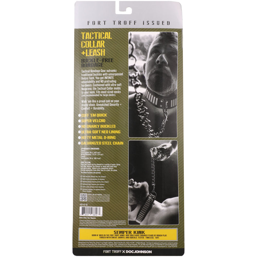 Fort Troff - Tactical Collar & Leash - Black/Green Restraint-1103-03-CD