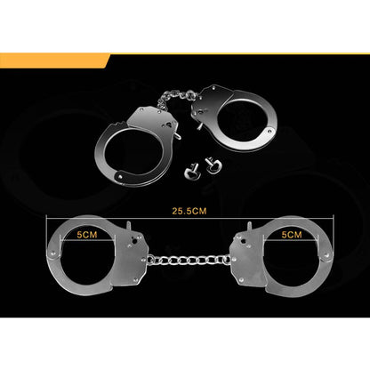 Fetish Pleasure Metal Hand Cuffs Silver-LV1503