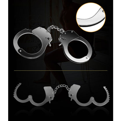 Fetish Pleasure Metal Hand Cuffs Silver-LV1503